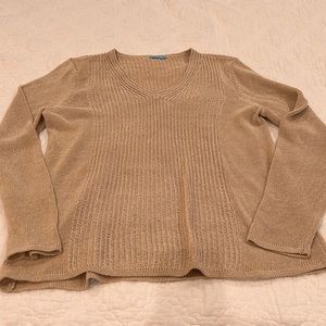 J McLaughlin women’s tan V neck sweater size L